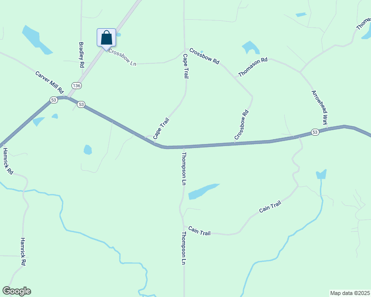 map of restaurants, bars, coffee shops, grocery stores, and more near 1 Thompson Lane in Jasper
