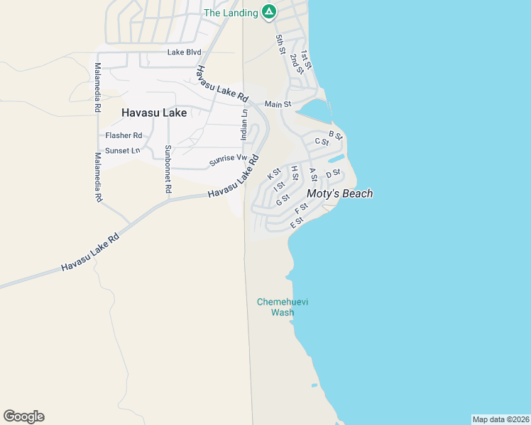 map of restaurants, bars, coffee shops, grocery stores, and more near 2 Havasu Lake Road in Needles