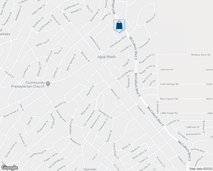 map of restaurants, bars, coffee shops, grocery stores, and more near 3695 Oro Grande Boulevard in Lake Havasu City