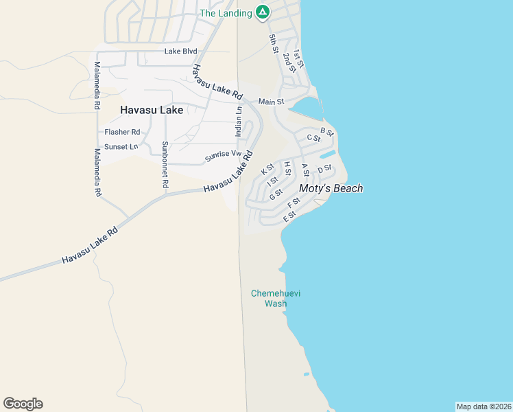 map of restaurants, bars, coffee shops, grocery stores, and more near 2 Havasu Lake Road in Needles