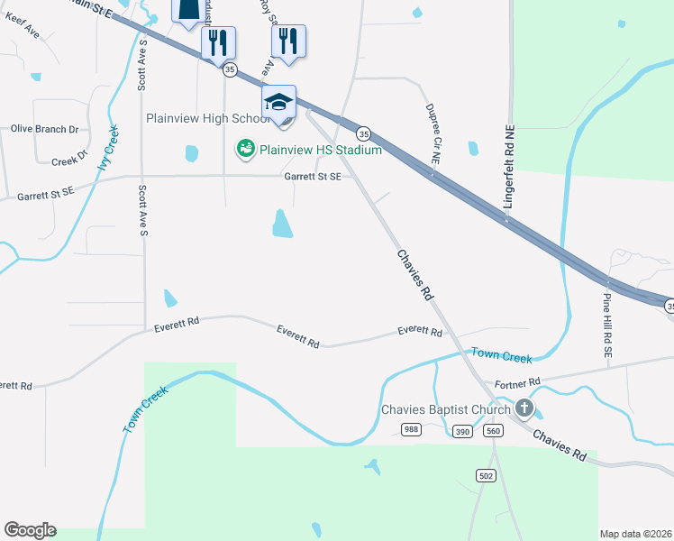 map of restaurants, bars, coffee shops, grocery stores, and more near in Rainsville