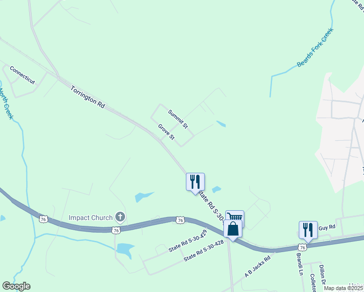map of restaurants, bars, coffee shops, grocery stores, and more near 315 Grove Street in Clinton