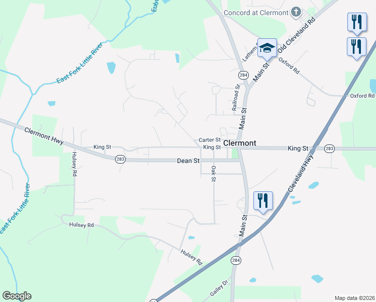 map of restaurants, bars, coffee shops, grocery stores, and more near 434 King Street in Clermont