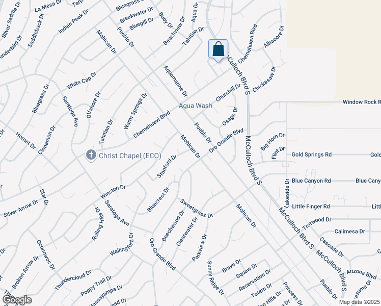 map of restaurants, bars, coffee shops, grocery stores, and more near 820 Mohican Drive in Lake Havasu City
