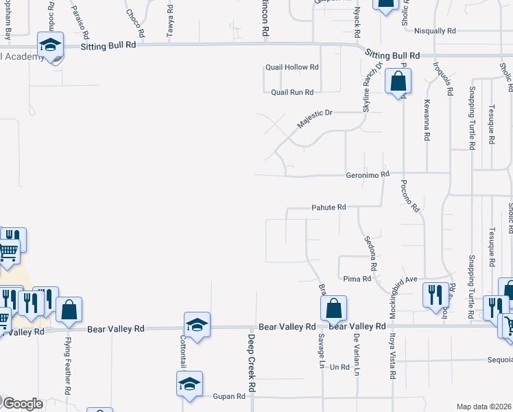 map of restaurants, bars, coffee shops, grocery stores, and more near 12410 MacIntosh Street in Apple Valley