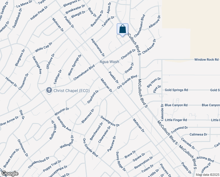 map of restaurants, bars, coffee shops, grocery stores, and more near 820 Mohican Drive in Lake Havasu City