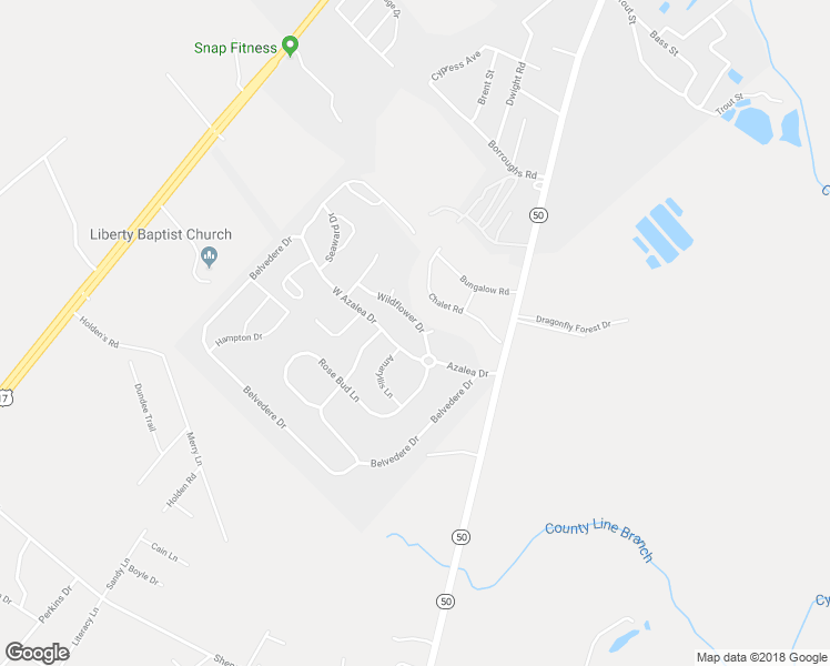map of restaurants, bars, coffee shops, grocery stores, and more near 805 Wildflower Drive in Holly Ridge
