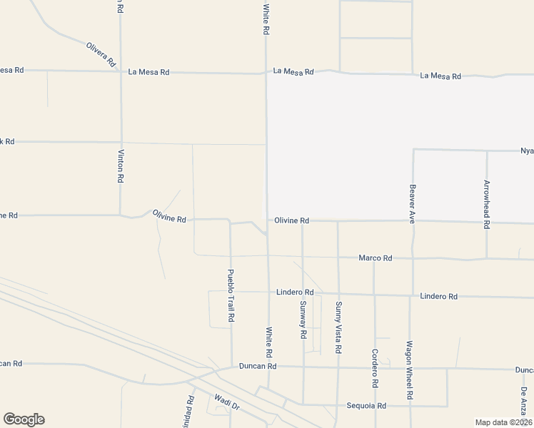 map of restaurants, bars, coffee shops, grocery stores, and more near White Road in Victorville