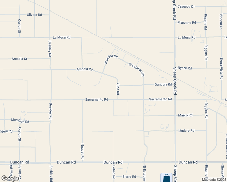 map of restaurants, bars, coffee shops, grocery stores, and more near 12566 Yuba Road in Phelan