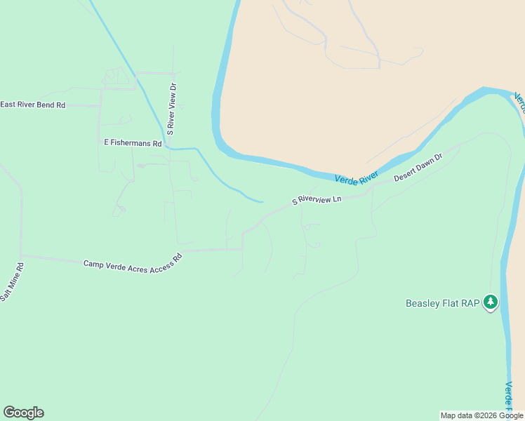 map of restaurants, bars, coffee shops, grocery stores, and more near South Riverview Lane in Camp Verde