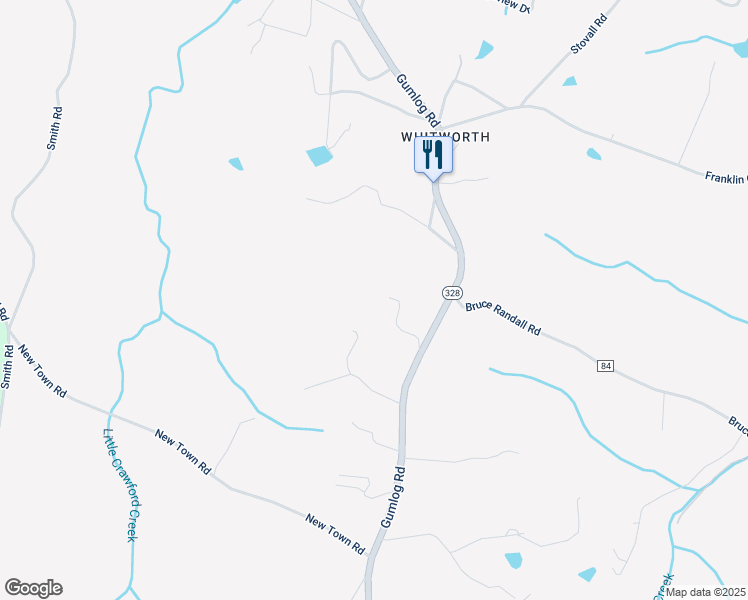 map of restaurants, bars, coffee shops, grocery stores, and more near 107 Bristow Lane in Lavonia