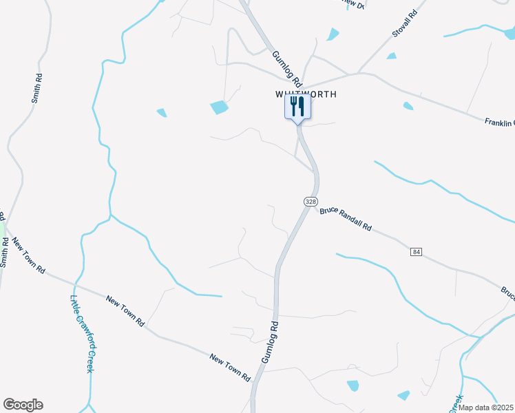 map of restaurants, bars, coffee shops, grocery stores, and more near 107 Bristow Lane in Lavonia