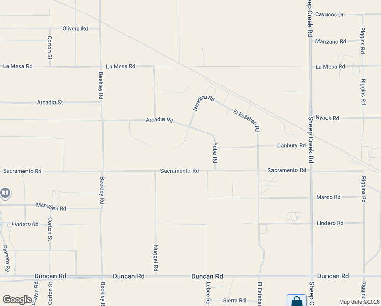 map of restaurants, bars, coffee shops, grocery stores, and more near 12623 Nandina Road in Phelan