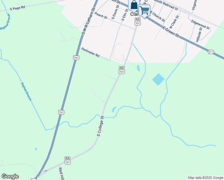 map of restaurants, bars, coffee shops, grocery stores, and more near South College Street in Bladen County