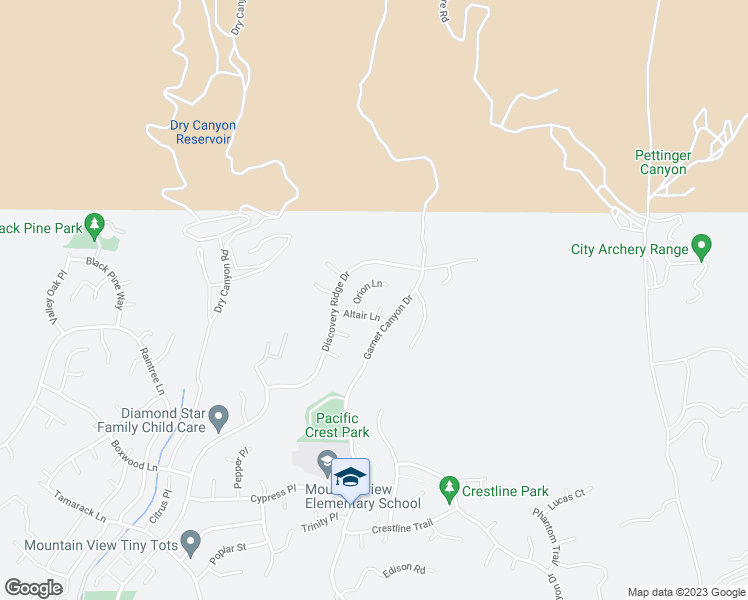 map of restaurants, bars, coffee shops, grocery stores, and more near 29268 Orion Lane in Santa Clarita