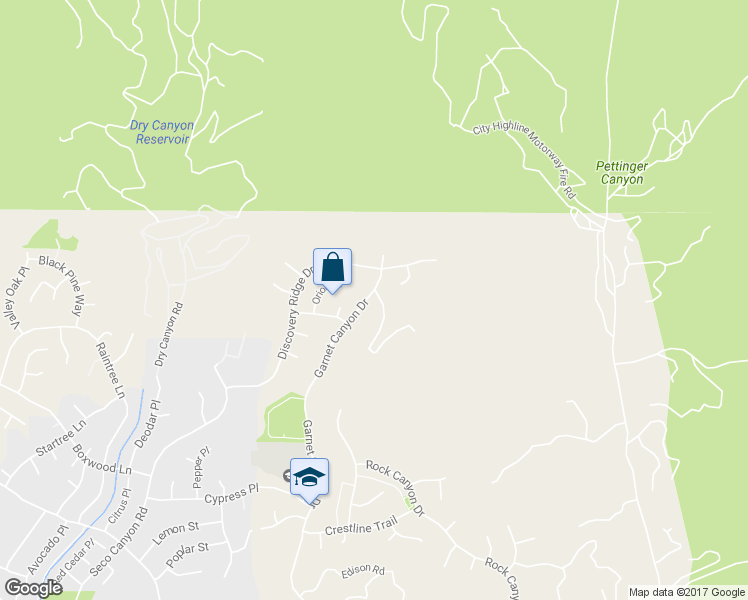 map of restaurants, bars, coffee shops, grocery stores, and more near 29273 Moon Dust Court in Santa Clarita