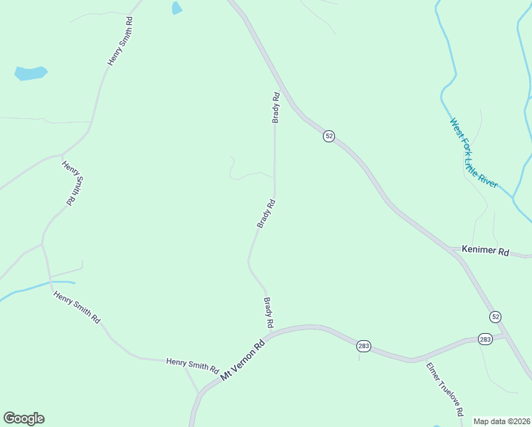 map of restaurants, bars, coffee shops, grocery stores, and more near Brady Road in Hall County