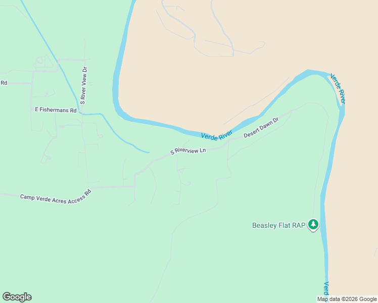 map of restaurants, bars, coffee shops, grocery stores, and more near South Riverview Lane in Camp Verde