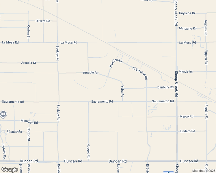 map of restaurants, bars, coffee shops, grocery stores, and more near 12623 Nandina Road in Phelan