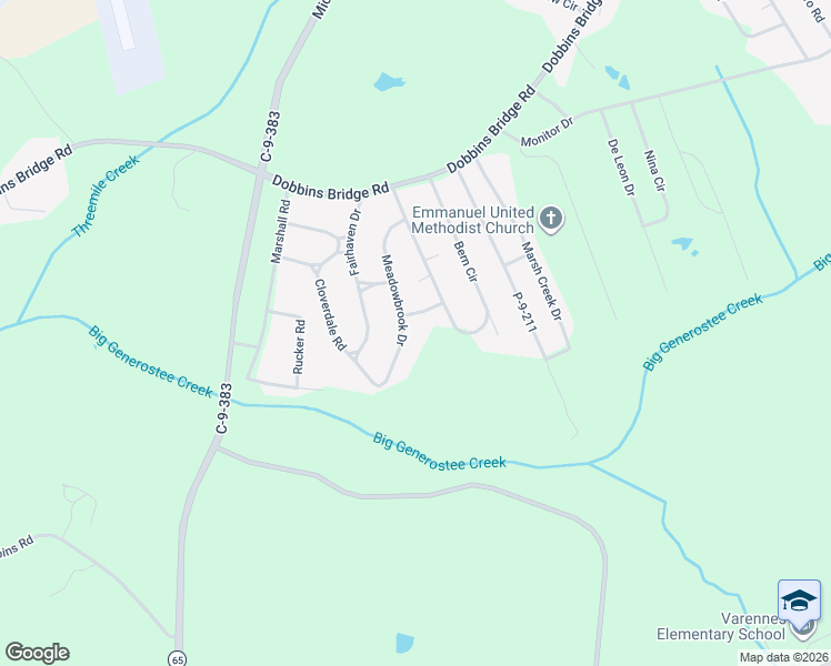 map of restaurants, bars, coffee shops, grocery stores, and more near 305 Meadowbrook Drive in Anderson