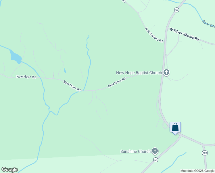 map of restaurants, bars, coffee shops, grocery stores, and more near 501 New Hope Road in Toccoa