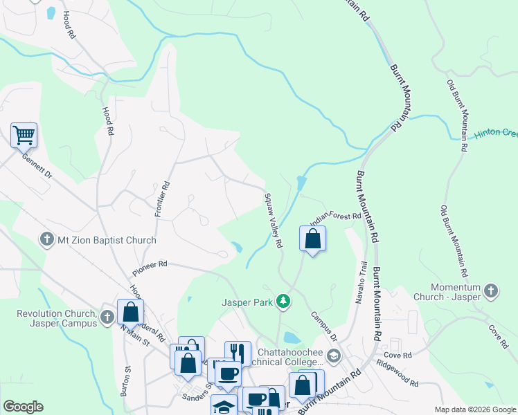 map of restaurants, bars, coffee shops, grocery stores, and more near 251 Rebecca Street in Jasper