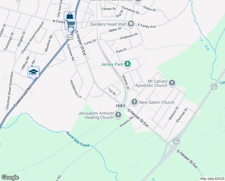 map of restaurants, bars, coffee shops, grocery stores, and more near 665 State Road S-30-42 in Laurens
