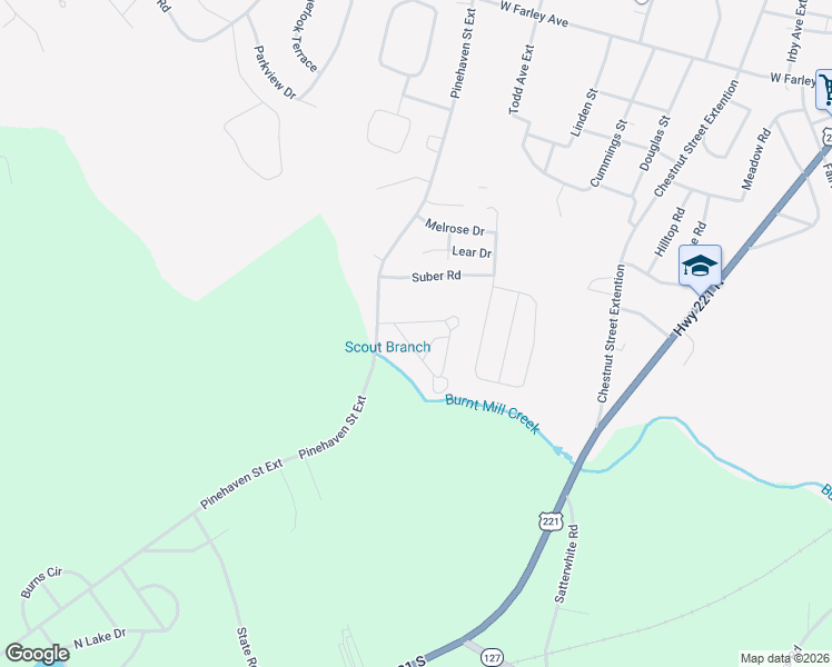 map of restaurants, bars, coffee shops, grocery stores, and more near 102 Southdale Drive in Laurens
