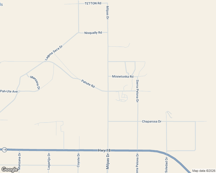 map of restaurants, bars, coffee shops, grocery stores, and more near Milpas Drive in Apple Valley