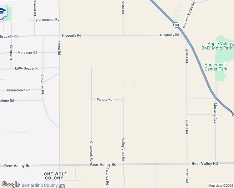 map of restaurants, bars, coffee shops, grocery stores, and more near 25775 Pahute Road in Apple Valley
