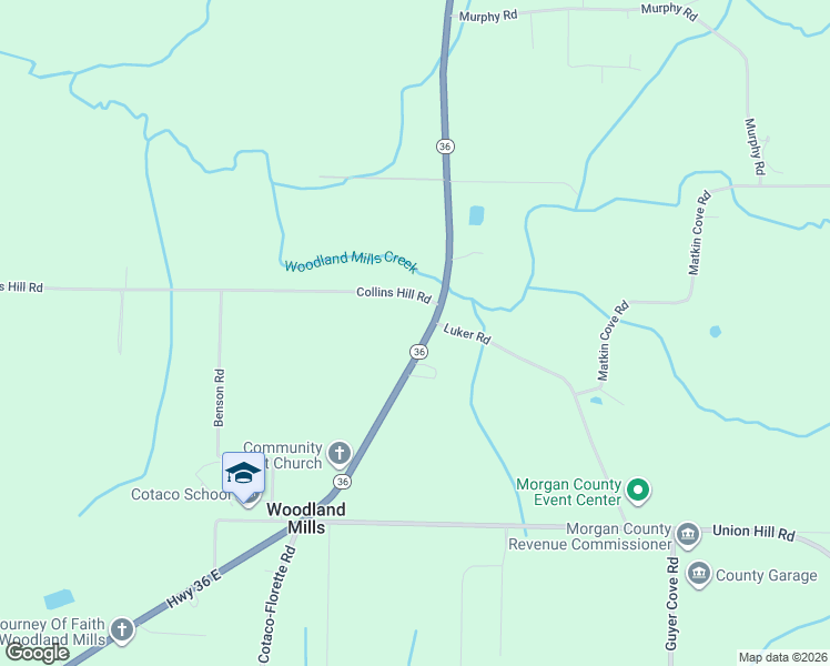 map of restaurants, bars, coffee shops, grocery stores, and more near 6512 Alabama 36 in Somerville