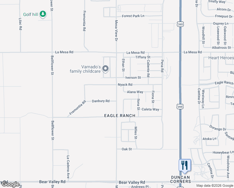 map of restaurants, bars, coffee shops, grocery stores, and more near in Victorville