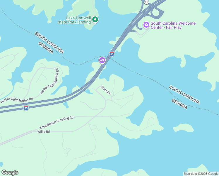 map of restaurants, bars, coffee shops, grocery stores, and more near 132 Knox Drive in Lavonia