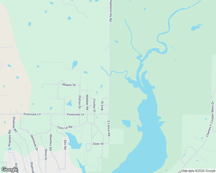 map of restaurants, bars, coffee shops, grocery stores, and more near 1760 Shepherd Hills Road in Sulphur