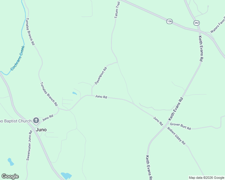 map of restaurants, bars, coffee shops, grocery stores, and more near 488 Juno Road in Dawsonville