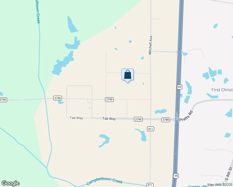 map of restaurants, bars, coffee shops, grocery stores, and more near 350 County Road 2790 in Guntown