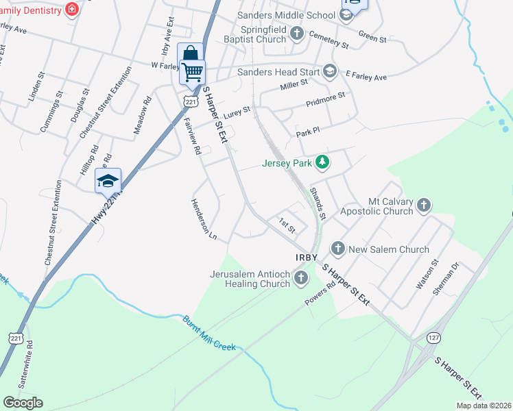 map of restaurants, bars, coffee shops, grocery stores, and more near 529 South Harper Street Extension in Laurens