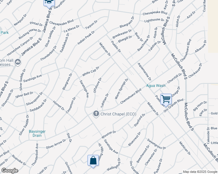 map of restaurants, bars, coffee shops, grocery stores, and more near 640 Cinnamon Lane in Lake Havasu City