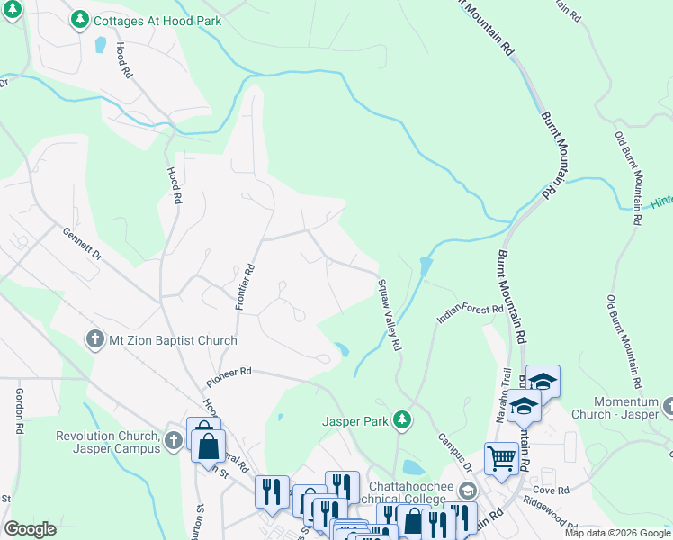 map of restaurants, bars, coffee shops, grocery stores, and more near 15 Rachel Drive in Jasper