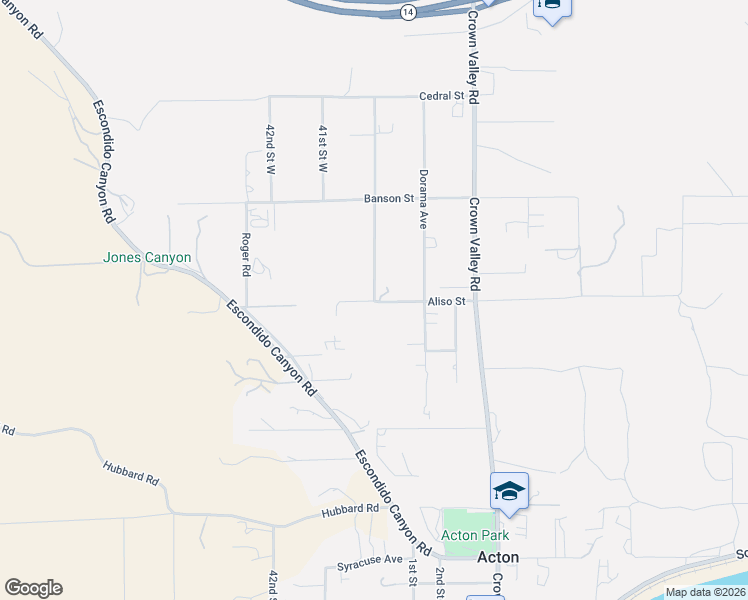 map of restaurants, bars, coffee shops, grocery stores, and more near 32801 Acklins Avenue in Acton