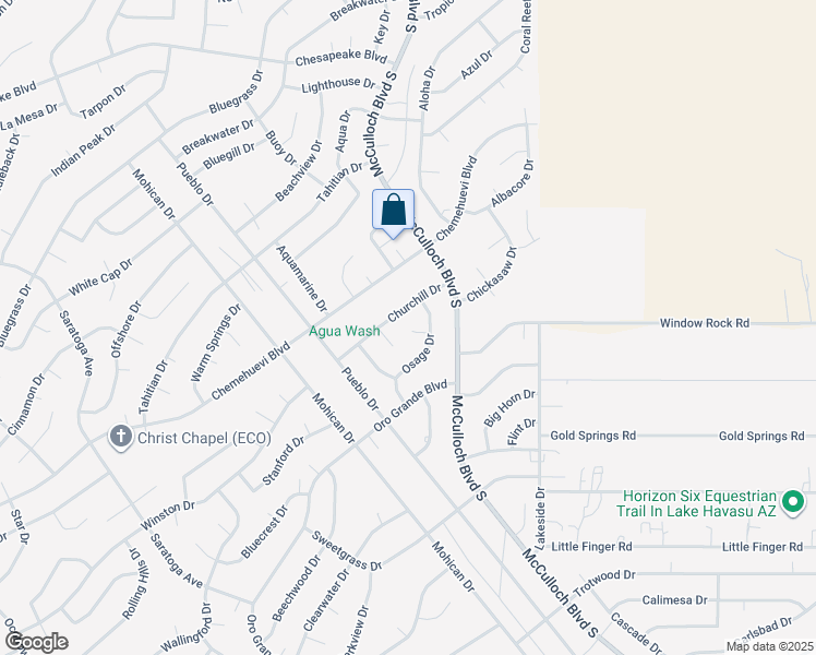 map of restaurants, bars, coffee shops, grocery stores, and more near 3861 Osage Drive in Lake Havasu City