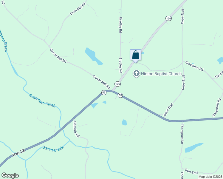 map of restaurants, bars, coffee shops, grocery stores, and more near 9198 Highway 53 in Jasper