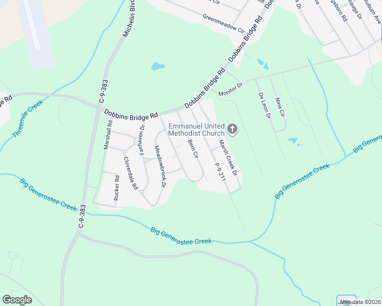 map of restaurants, bars, coffee shops, grocery stores, and more near 1012 Bern Circle in Anderson