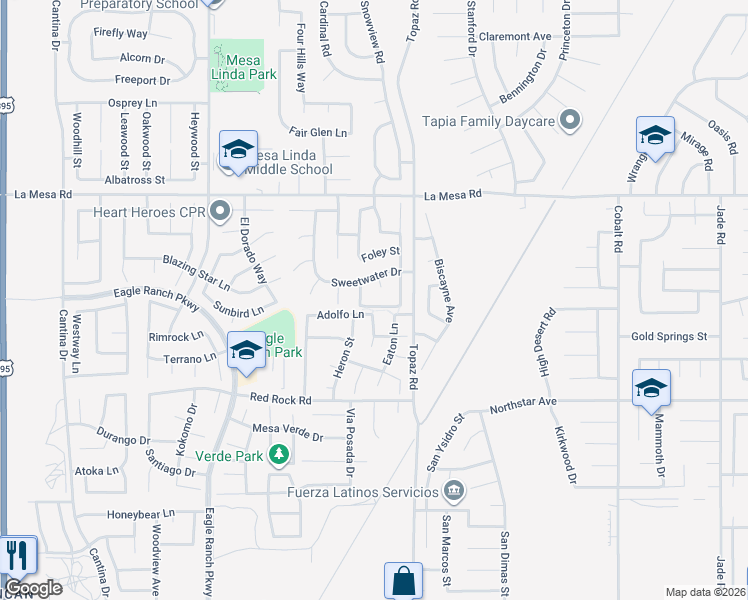 map of restaurants, bars, coffee shops, grocery stores, and more near 12656 Mann Street in Victorville