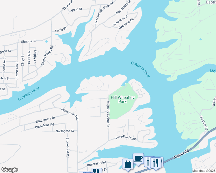 map of restaurants, bars, coffee shops, grocery stores, and more near 711 Majestic Lodge Road in Rockwell