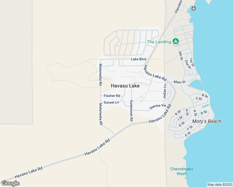 map of restaurants, bars, coffee shops, grocery stores, and more near 148600 Flasher Road in Needles