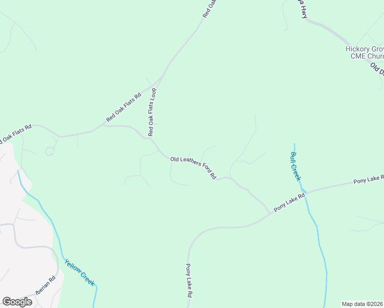 map of restaurants, bars, coffee shops, grocery stores, and more near 223 Old Leathers Ford Road in Dahlonega