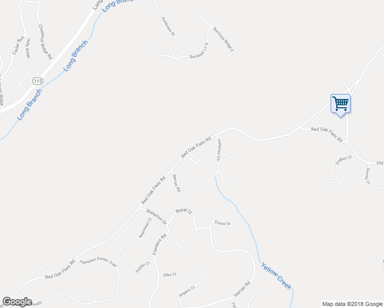 map of restaurants, bars, coffee shops, grocery stores, and more near 37 Rock Garden Place in Dahlonega