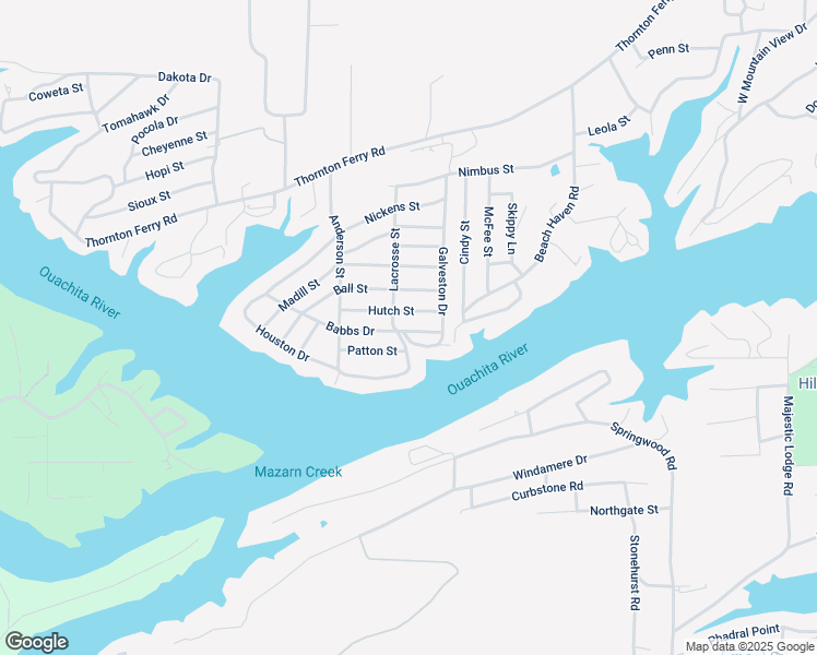 map of restaurants, bars, coffee shops, grocery stores, and more near 116 Babbs Drive in Hot Springs