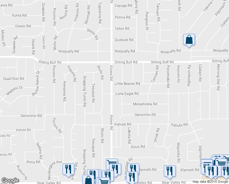 map of restaurants, bars, coffee shops, grocery stores, and more near in San Bernardino County
